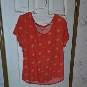 LOFT Coral Patterned Short Sleeve Tee